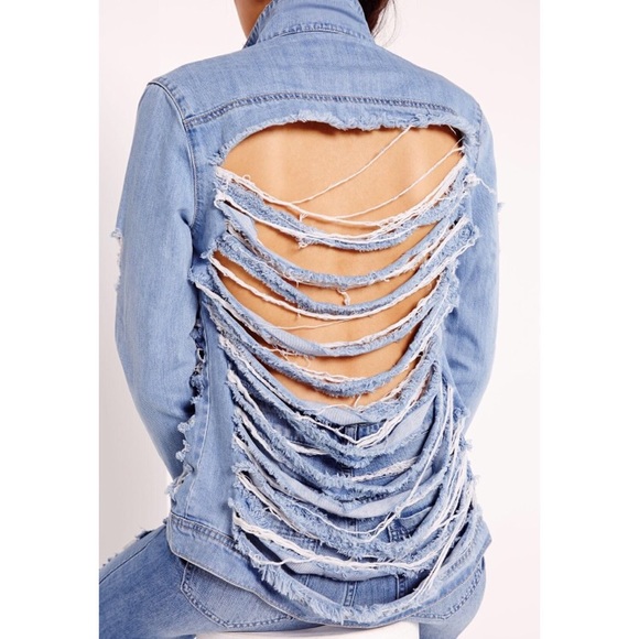 MISSGUIDED // distressed denim jacket - Picture 3 of 4